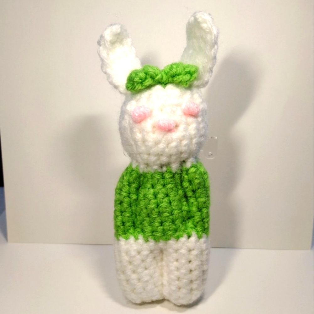 Handmade Amigurumi Crochet Bunny Lime Green